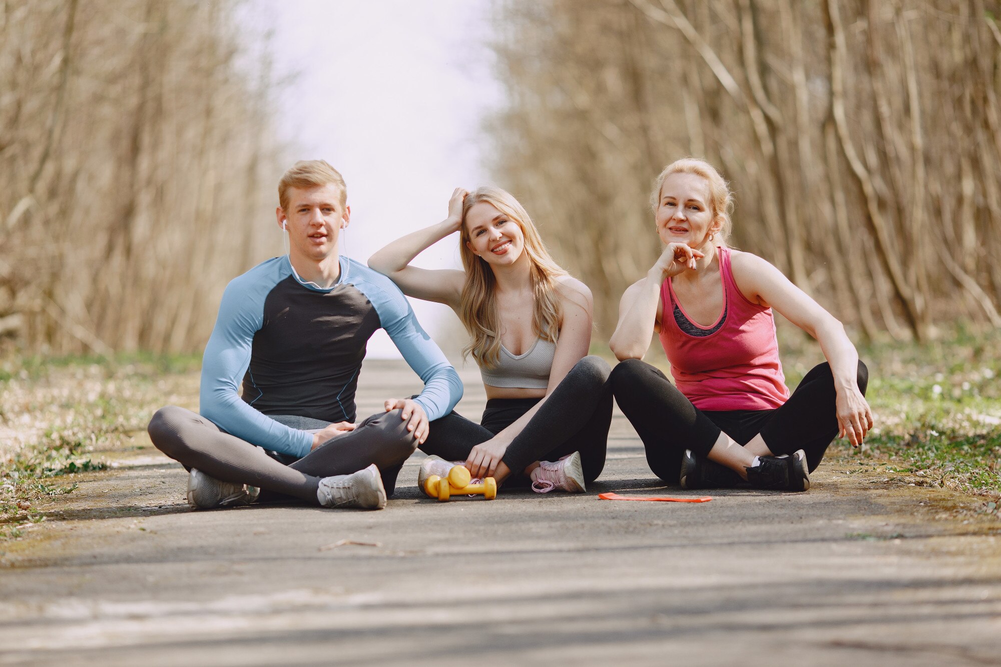 Open-air functional movement session in a Chiang Mai riverside park